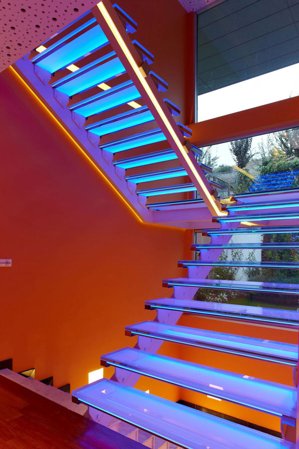 Orange House in Turkey - purple staircase