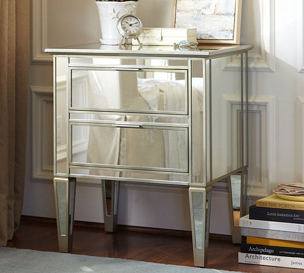 Pottery-Barn-Mirrored-Bedside-Table