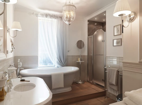 Russian Apartment Design - chic bathroom