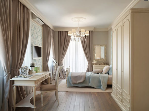 Russian Apartment Design - white bedroom