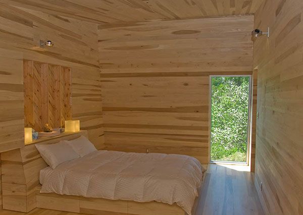 Sliding House in Canada all wood bedroom 10