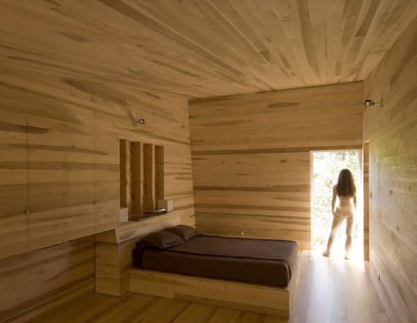Sliding House in Canada modern wooden bedroom 6