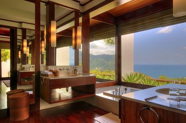 Thai Luxury Seaside Villa - lush bathroom