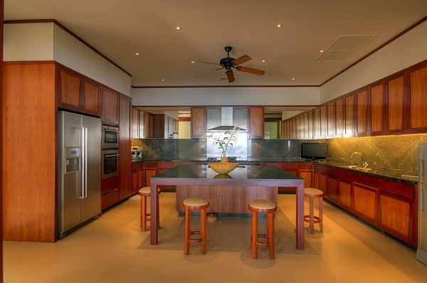 Thai-Luxury-Seaside-Villa-wooden-furniture-kitchen