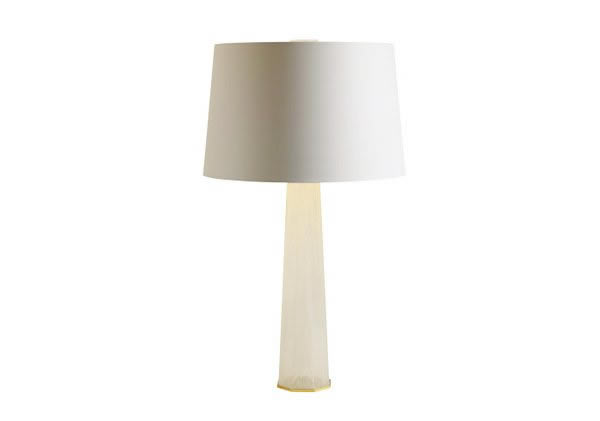White Murano glass table lamp with white shade