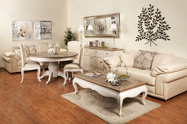 antique white living room furniture