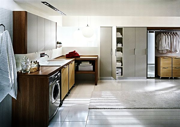 beautiful large laundry room with walk in closet