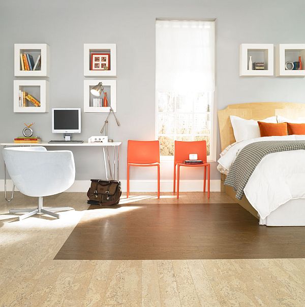 bedroom cork parquet flooring