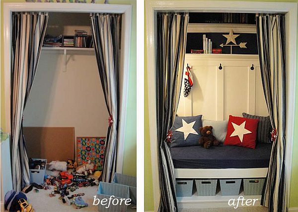 clothing hideout into a reading nook