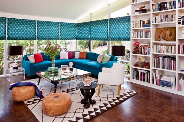 colorful living room decor inspired by Morocco