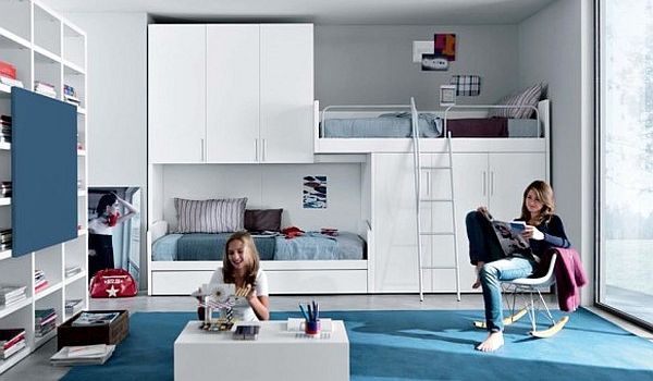 contemporary-teenage-room-blue-and-white-furniture