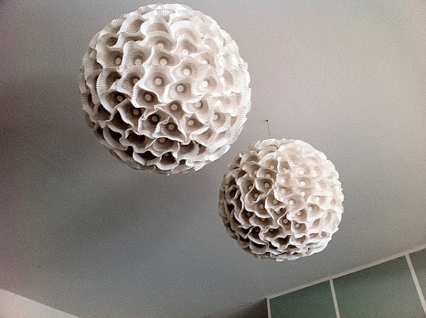cupcake paper orb chandelier