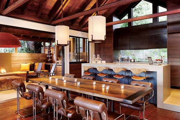 dining room with lofty open design