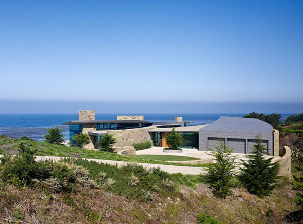 home perched on a cliff with ocean views 3 - back view