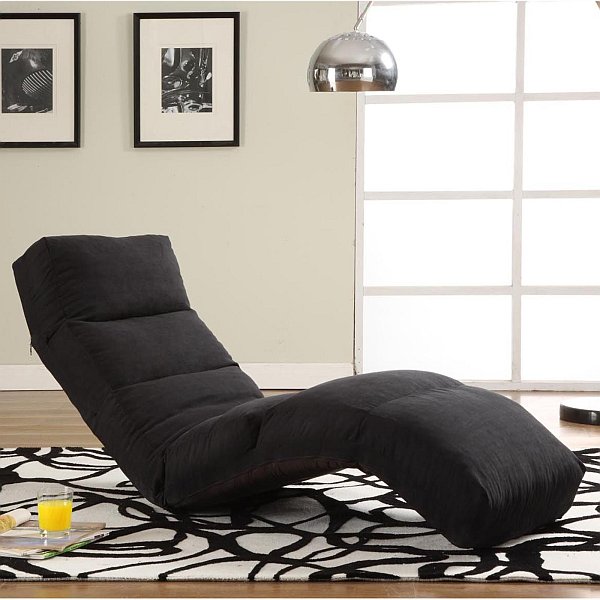 modern black chaise lounge