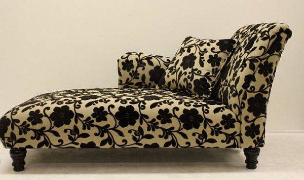 patterned upholstery chaise lounge