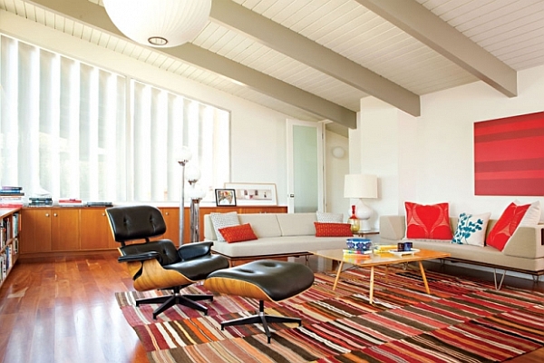 retro living room with modern accents