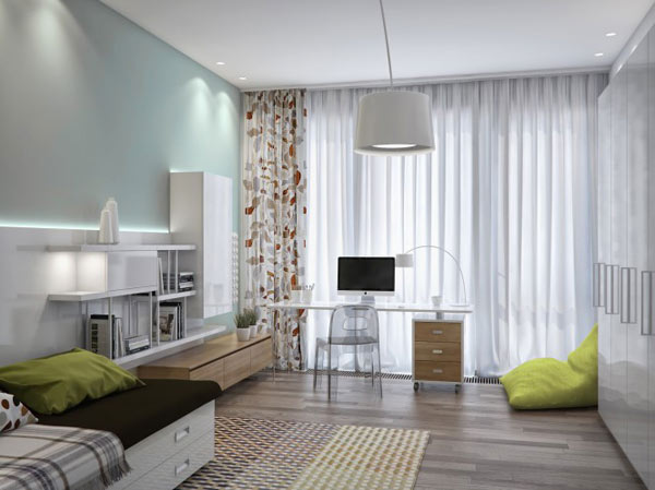 spacious modern ukranian apartment 15 - teenage bedroom idea