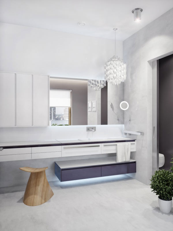 spacious modern ukranian apartment 19 - white luxury bathroom decorating