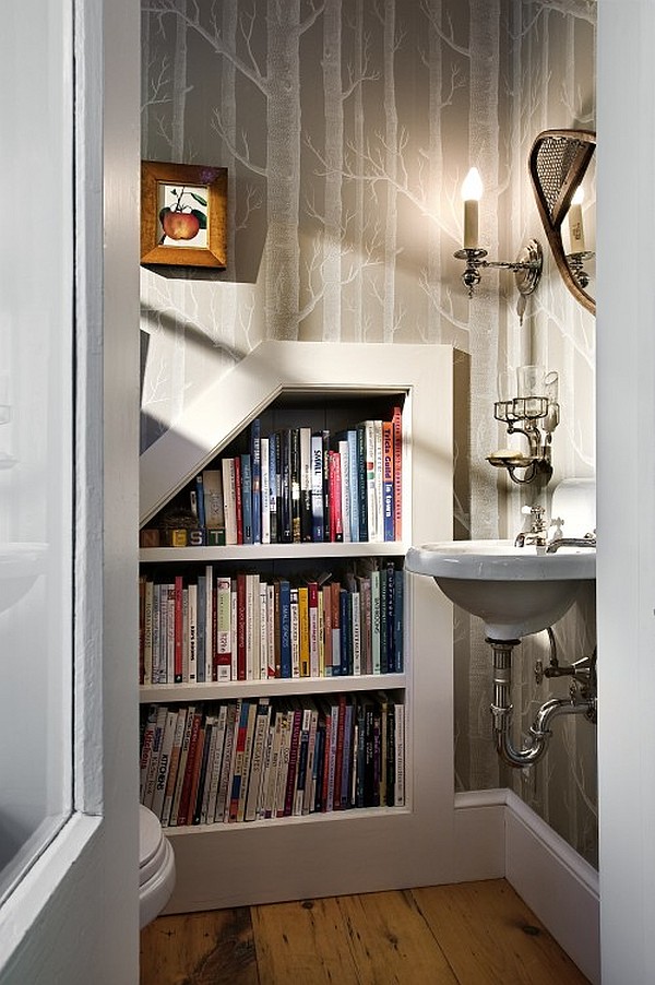 stylish powder room bathroom