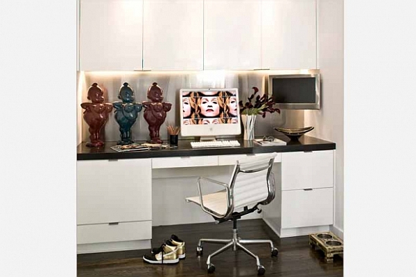 white home office design