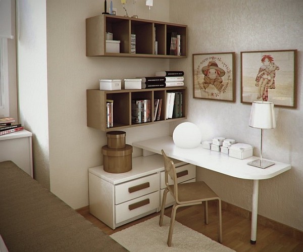 young teen room - neutral colors, charming furniture