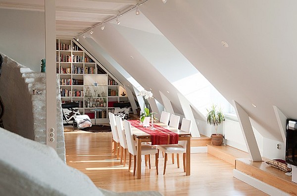 Attic-Apartment-Decoration-5-white-red-dining-room-reading-nook