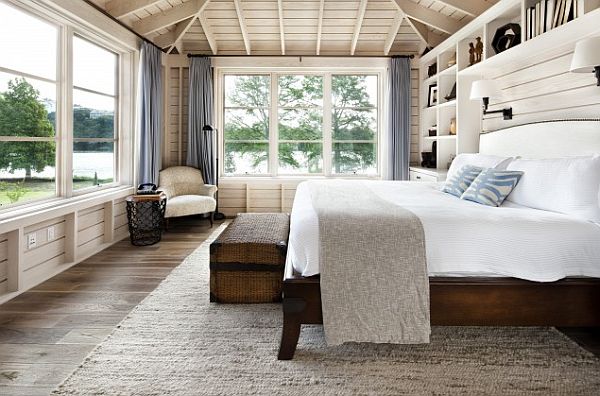 Hill Country Modern Bedroom - white wooden walls