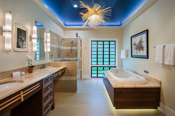 Luxury Japanese bathroom - zen blue design