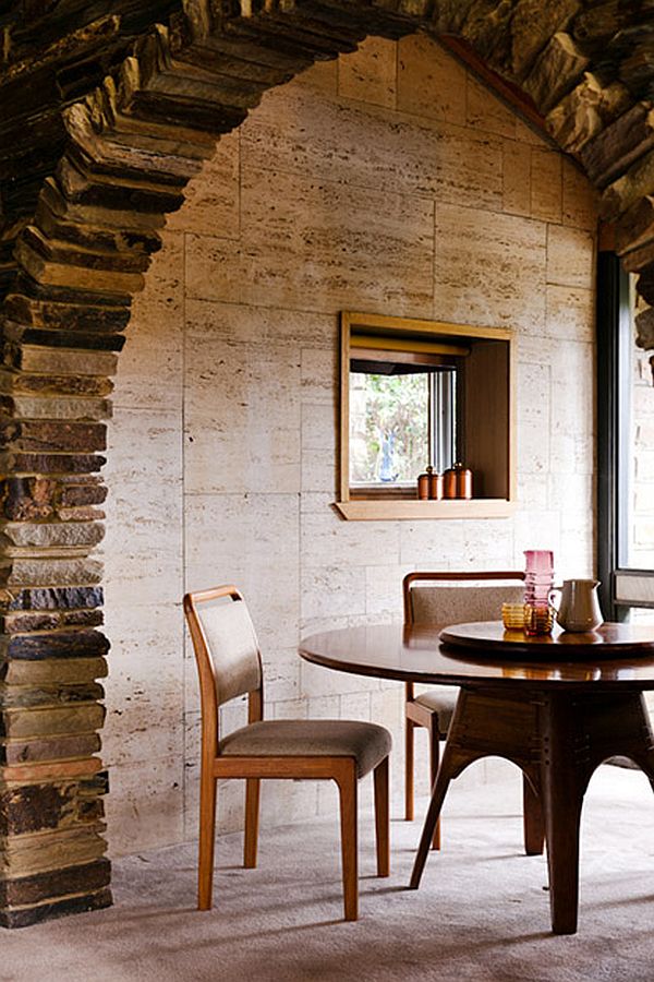 Melbourne vintage house 8 - stone arch dining room