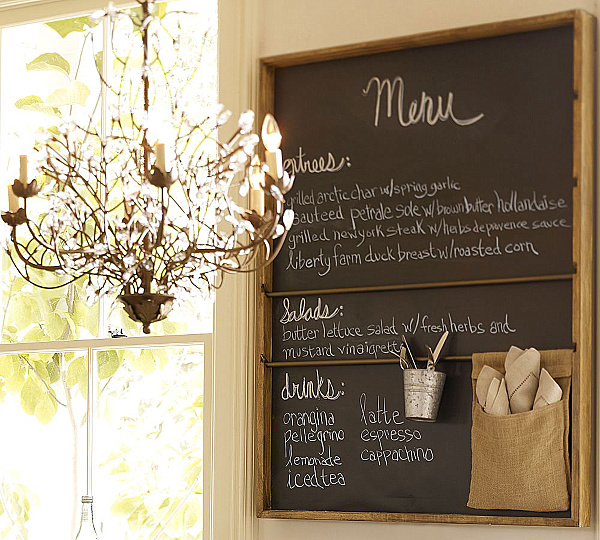 cafe-style bistro kitchen chalkboard