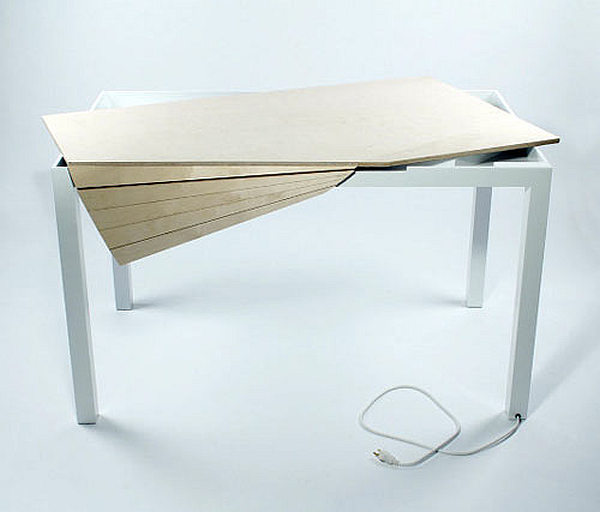 Tambour Table Desk - Hiding Clutter - Michael Bambino 2