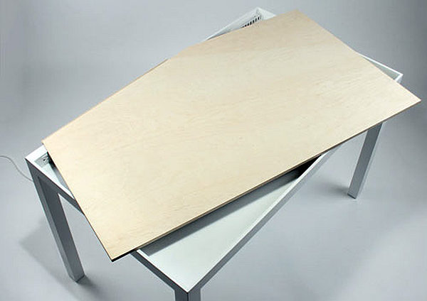 Tambour Table Desk - Hiding Clutter - Michael Bambino 3