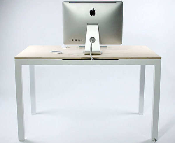 Tambour Table Desk - Hiding Clutter - Michael Bambino 4