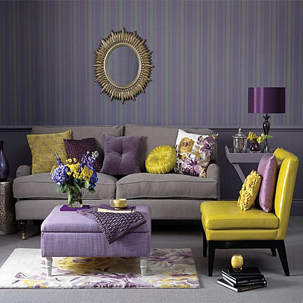 amethyst and gold living room