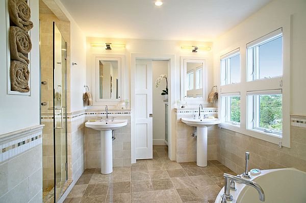 beautiful pedestal double sinks