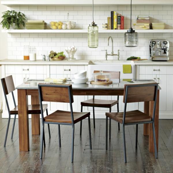 bistro kitchen white subway tile