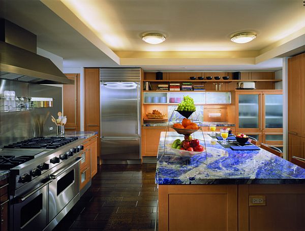 blue mineral sodalite kitchen countertop