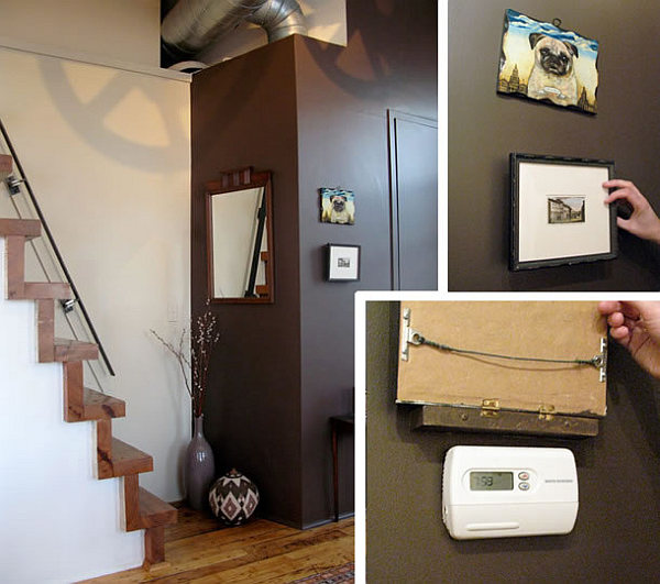 canvas art hiding wall thermostat