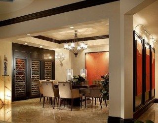 classic dining room with marble flooring