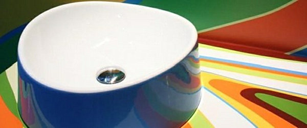 colorful bathroom modern countertop