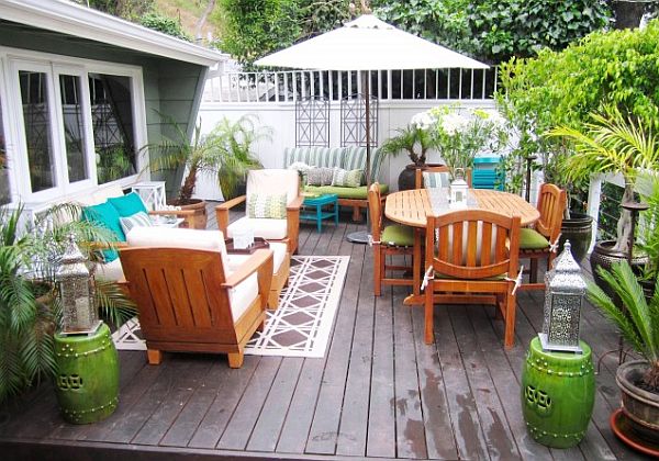 colorful decked terrace