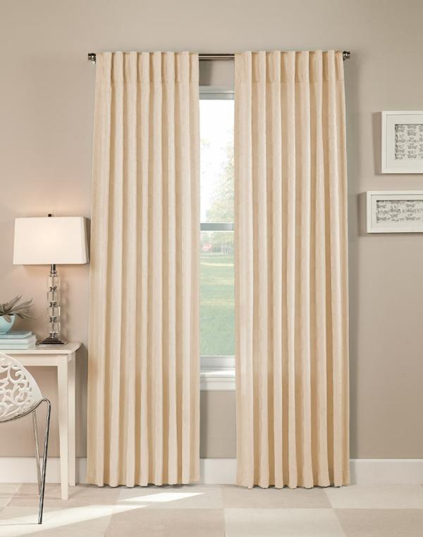 cream modern curtains with grommet top