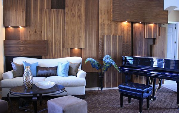 custom wooden wall for modern fancy living room