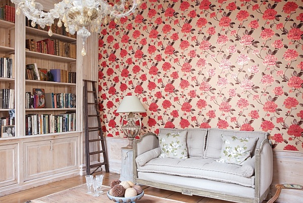 floral wallpaper for living area