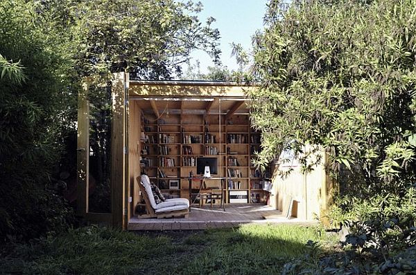 garage makeover into reading writing room getaway