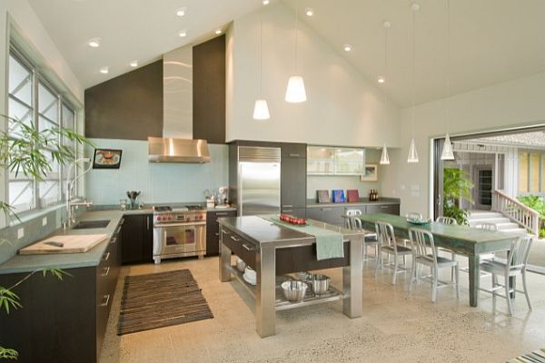 high ceiling kitchen