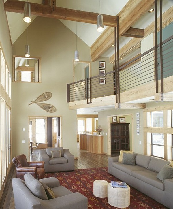 high ceiling living room design - Decoist