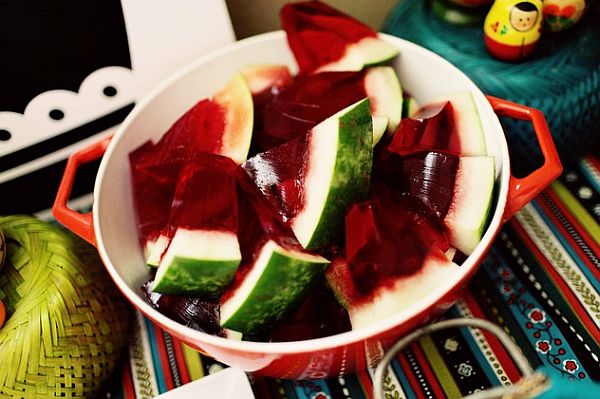 jello filled watermelon slilces