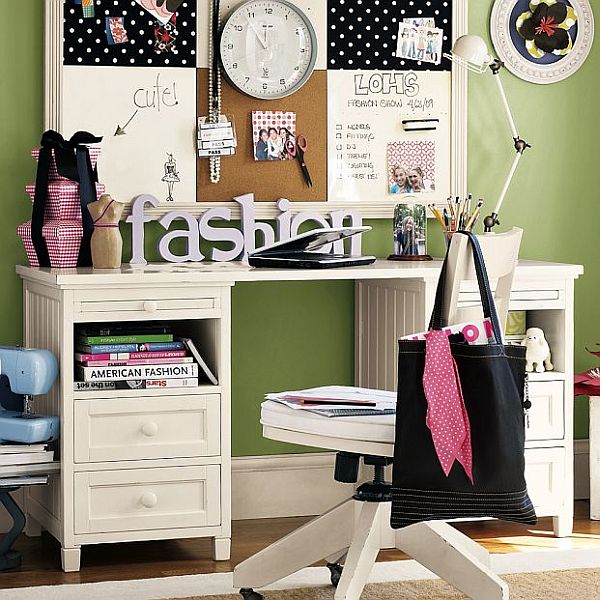 kids study room with vintage design